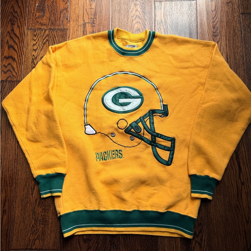 Vintage Legends Green Bay Packers Yellow Sweater XL